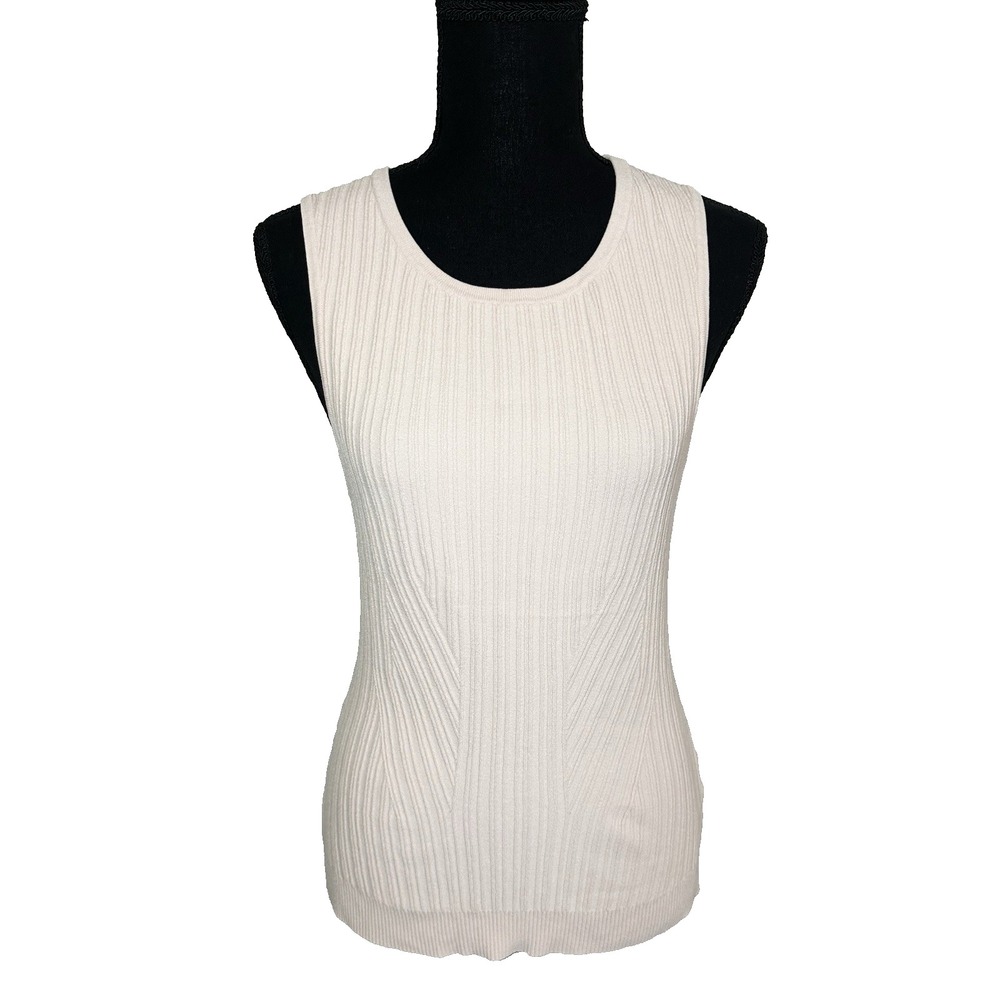 Favorite Daughter LARGE Kennedy Rib Tank Sweater Knit Fitted Light Pink Peach